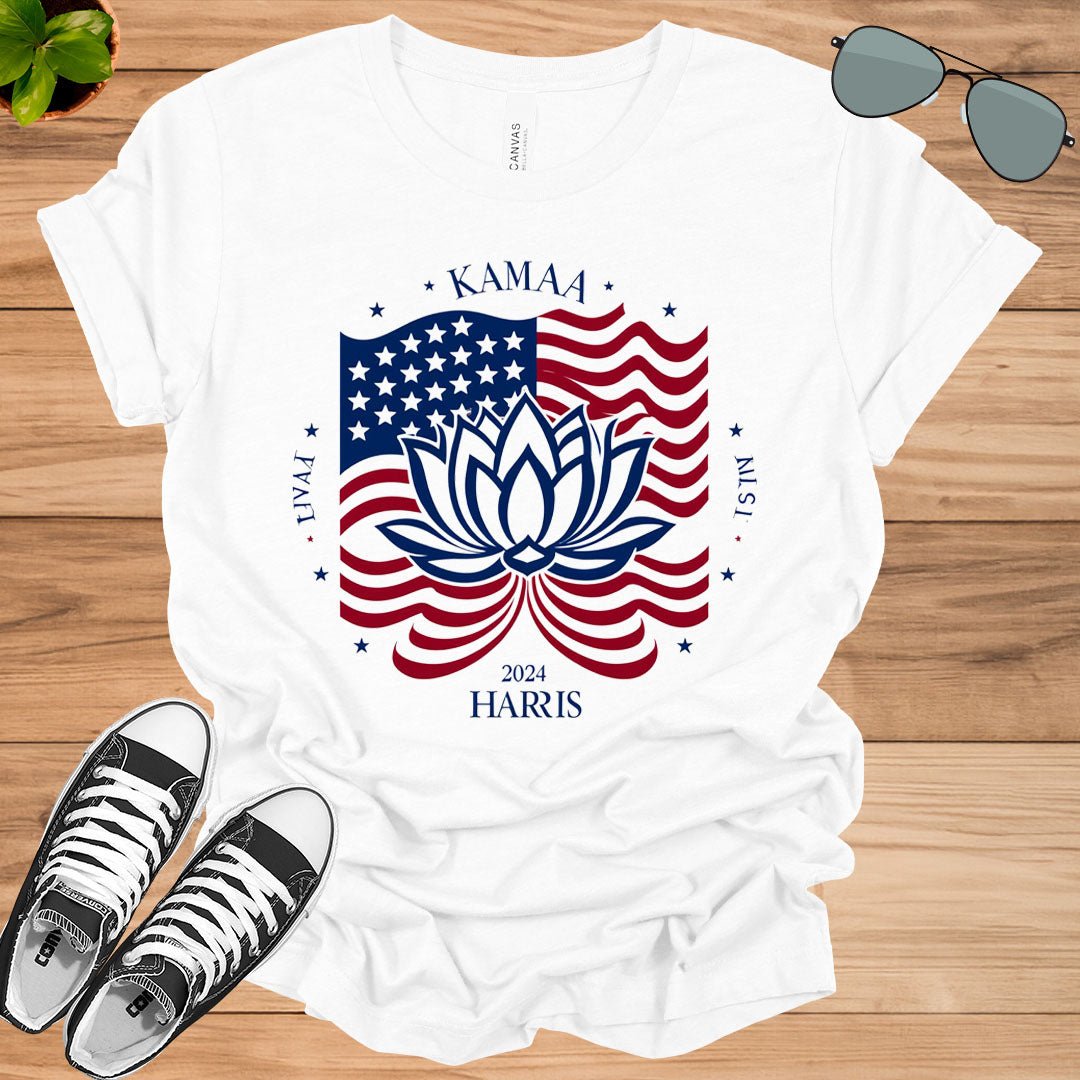Lotus For Potus Shirt Vintage, Harris Shirt, Kamala Harris Shirt, Vote For Harris, USA Flag Unisex t - shirt - tee1spread