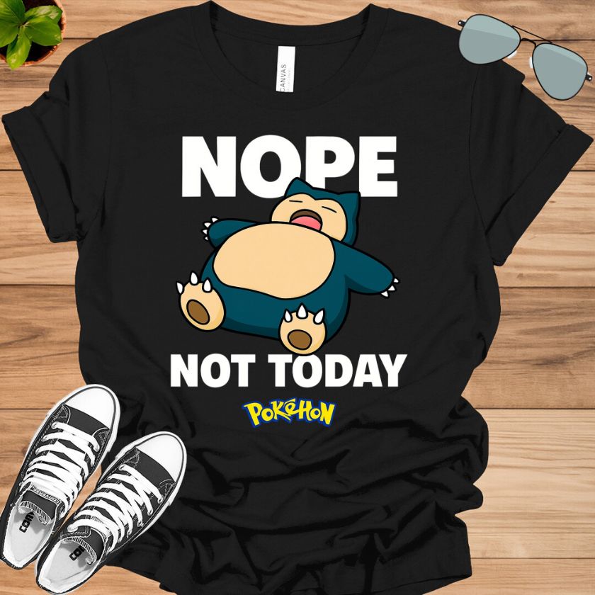 Pokémon Snorlax T-Shirt | Nope Not Today Funny Anime Tee