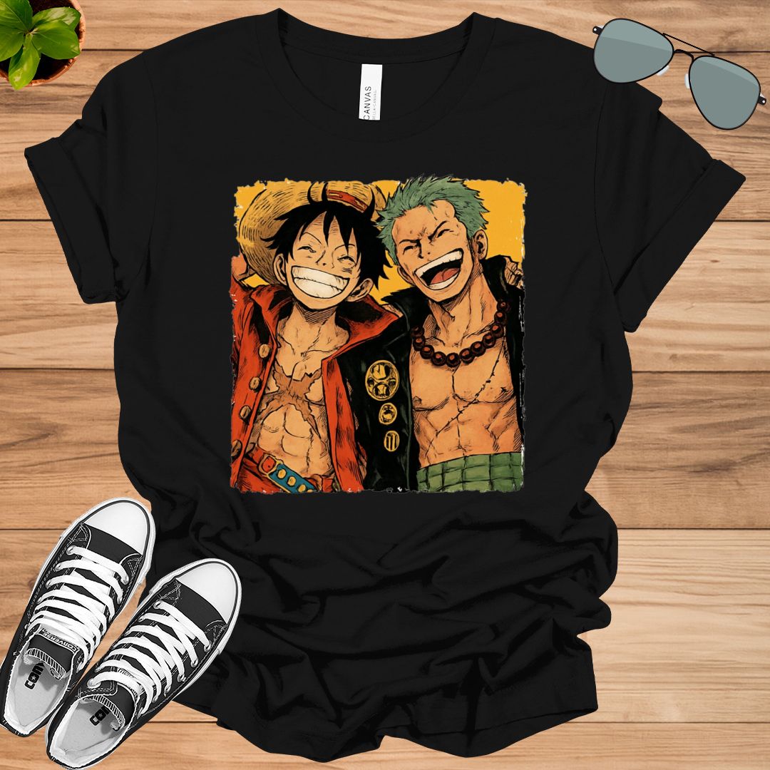 One Piece Luffy &amp; Zoro Men’s Printed T-Shirt