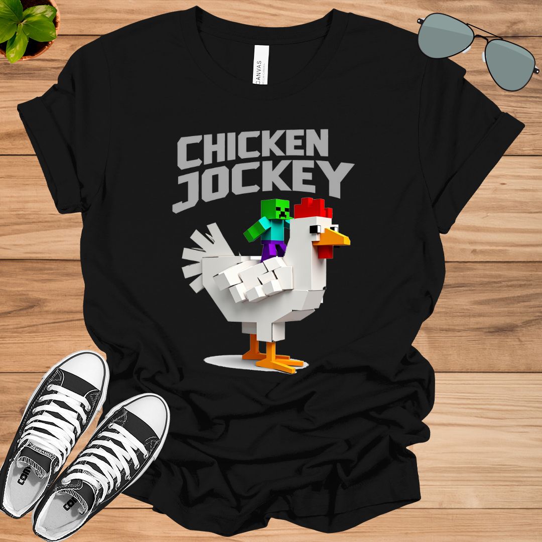 Chicken Jockey Video Game Viral Gamer Meme Unisex t-shirt