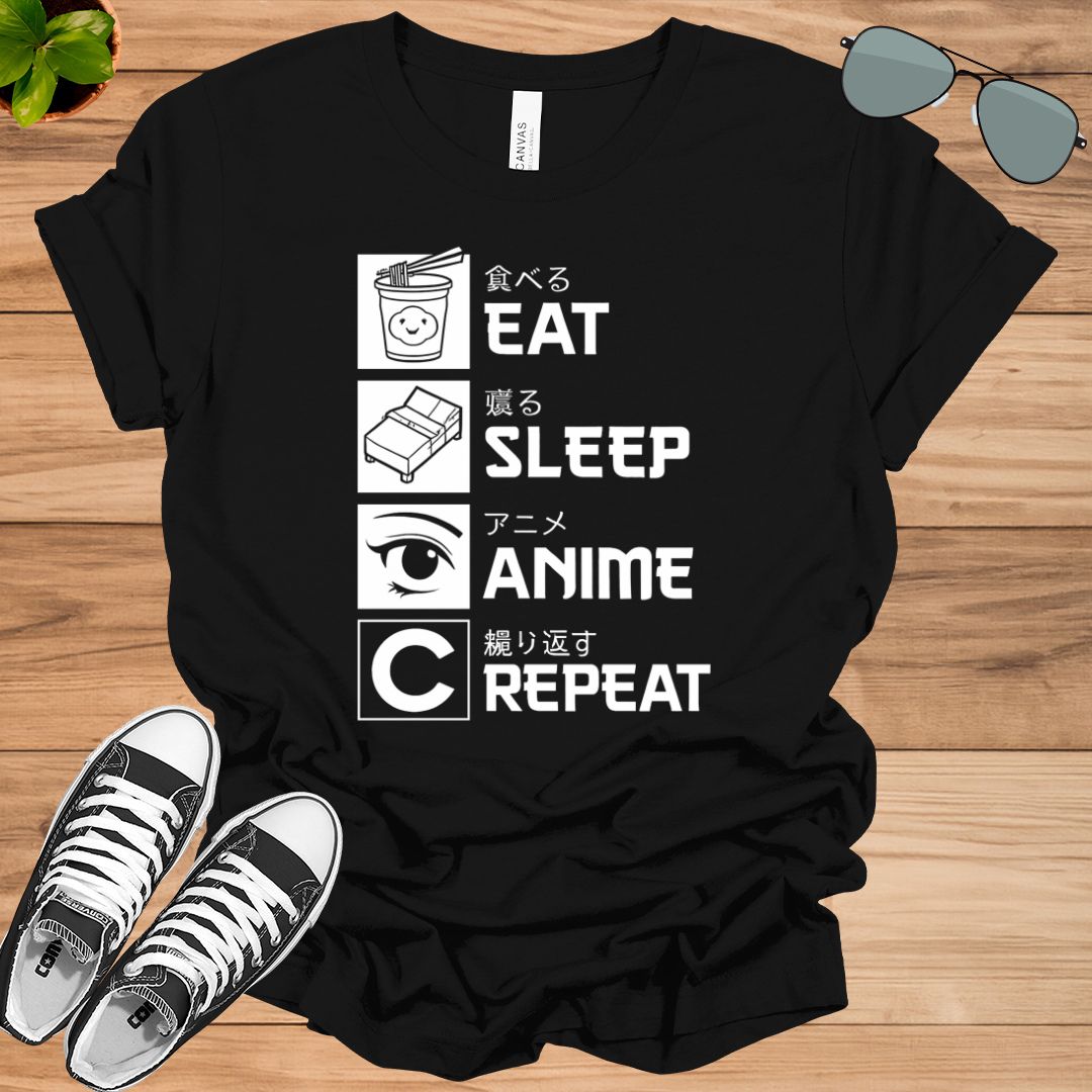 Eat Sleep Anime Repeat – Manga Lovers Unisex t-shirt