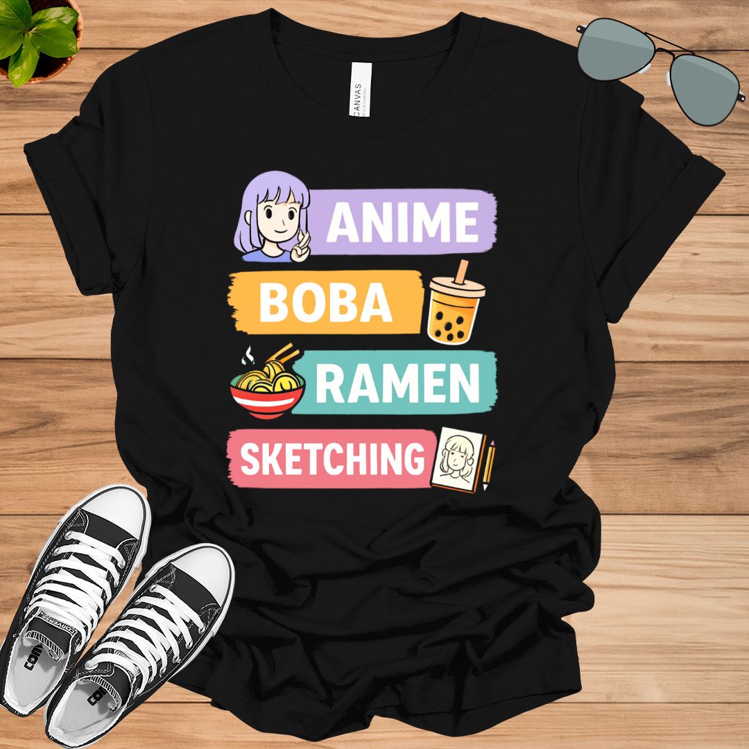 Anime Boba Ramen Sketching Unisex t-shirt