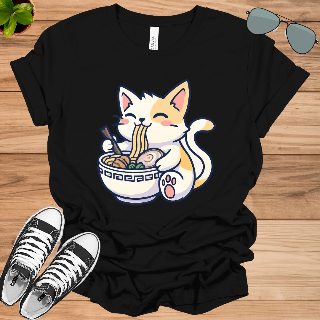 Ramen Cat Kawaii Anime Japanese Neko T-Shirt