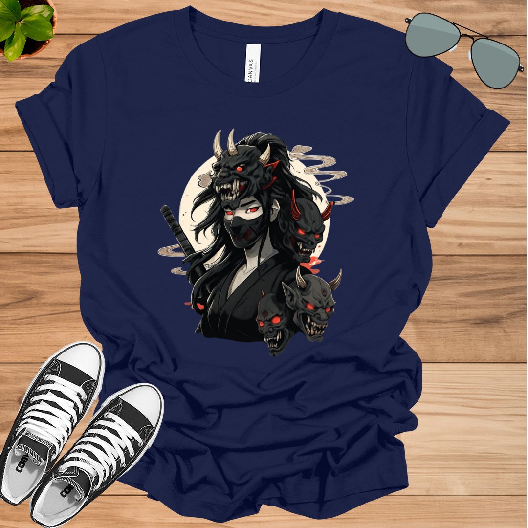 Anime Girl Gothic Waifu Japanese Kawaii Otaku Oni Mask T-Shirt