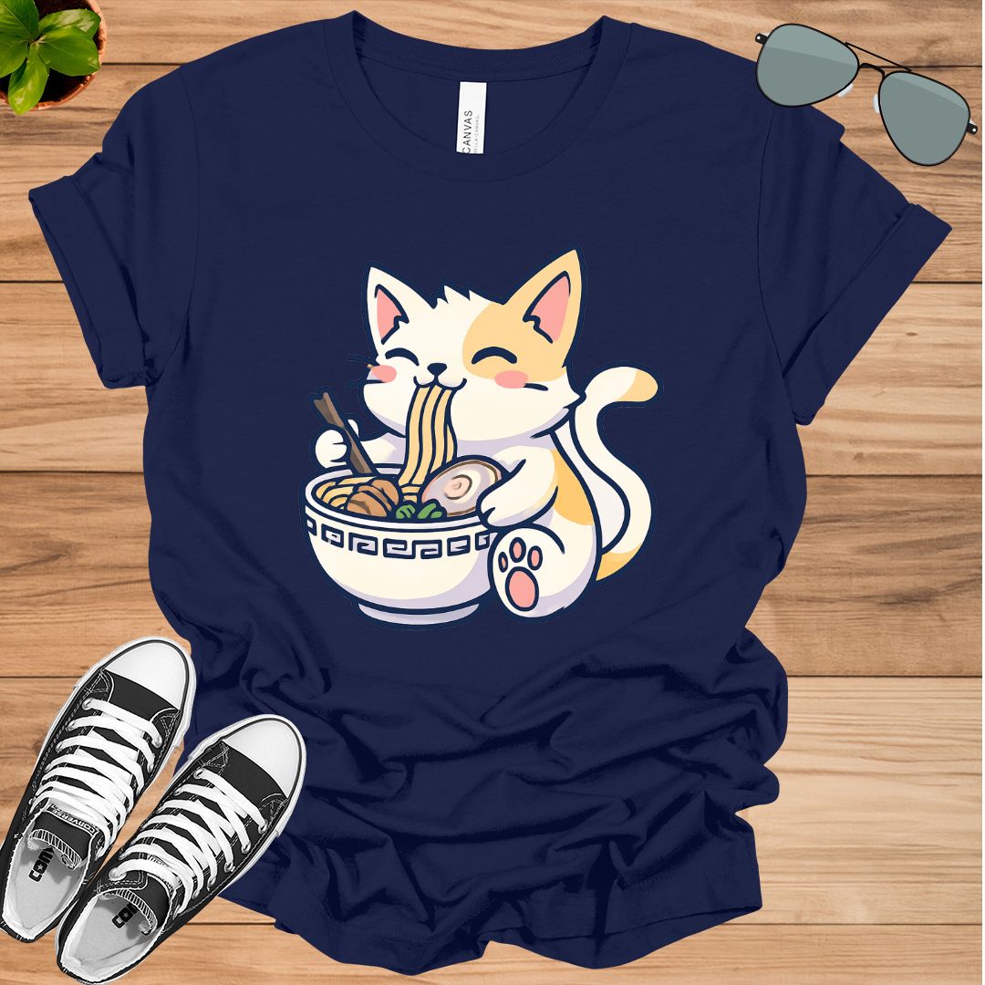 Ramen Cat Kawaii Anime Japanese Neko T-Shirt