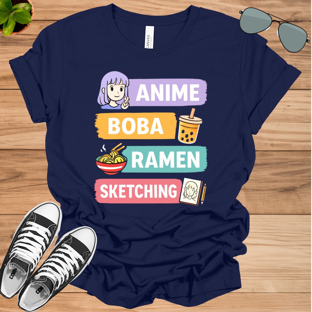 Anime Boba Ramen Sketching Unisex t-shirt
