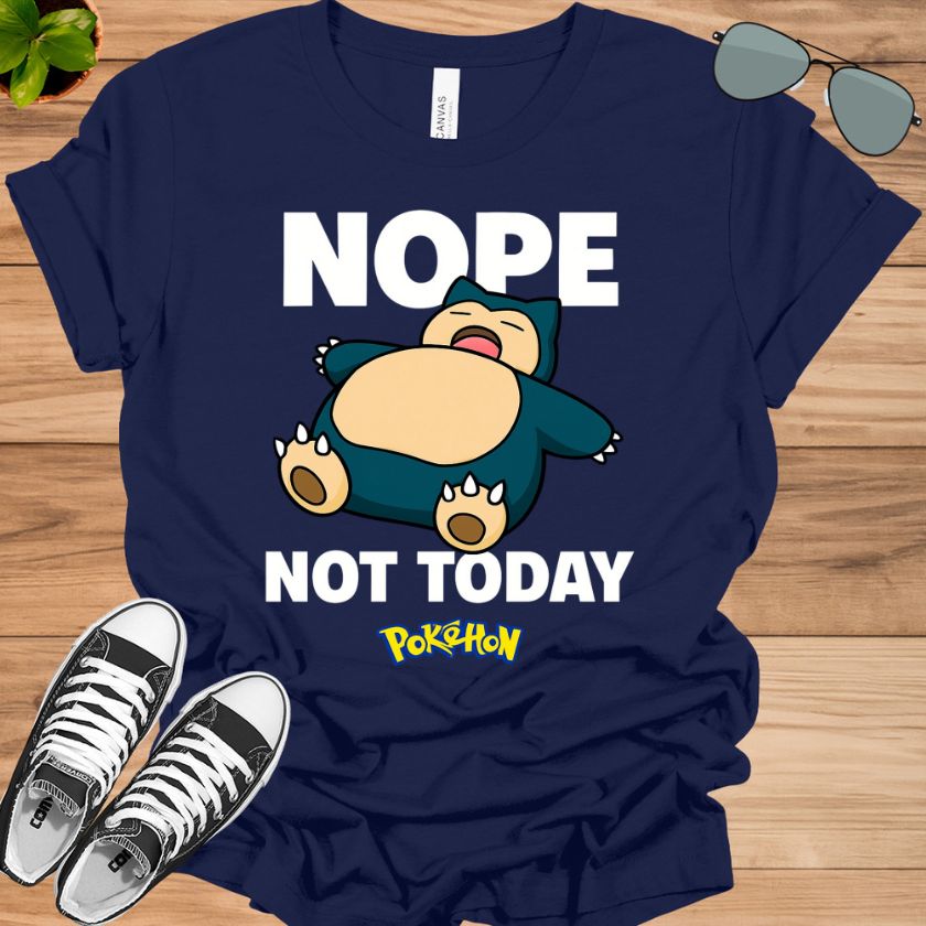 Pokémon Snorlax T-Shirt | Nope Not Today Funny Anime Tee