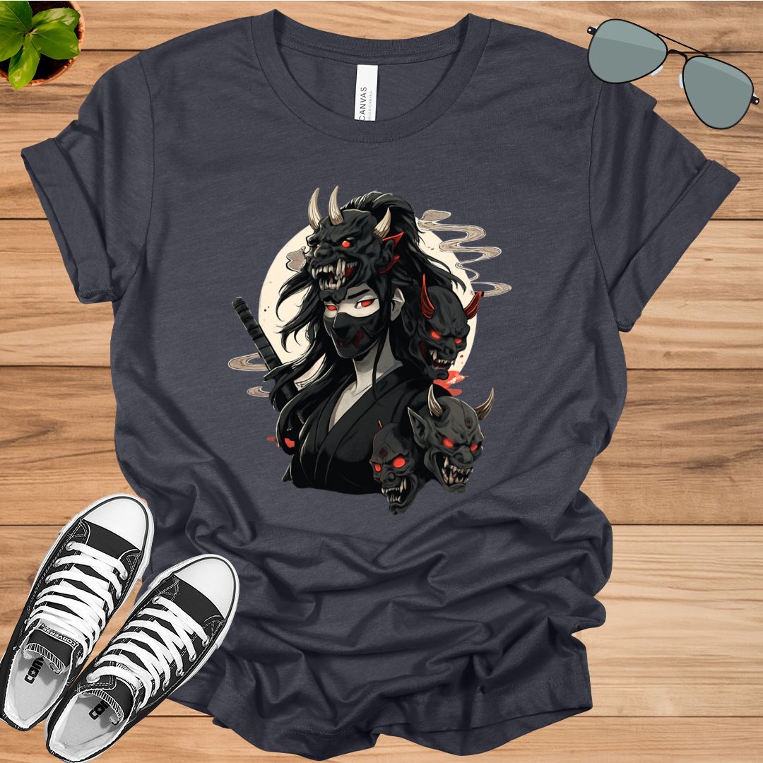 Anime Girl Gothic Waifu Japanese Kawaii Otaku Oni Mask T-Shirt