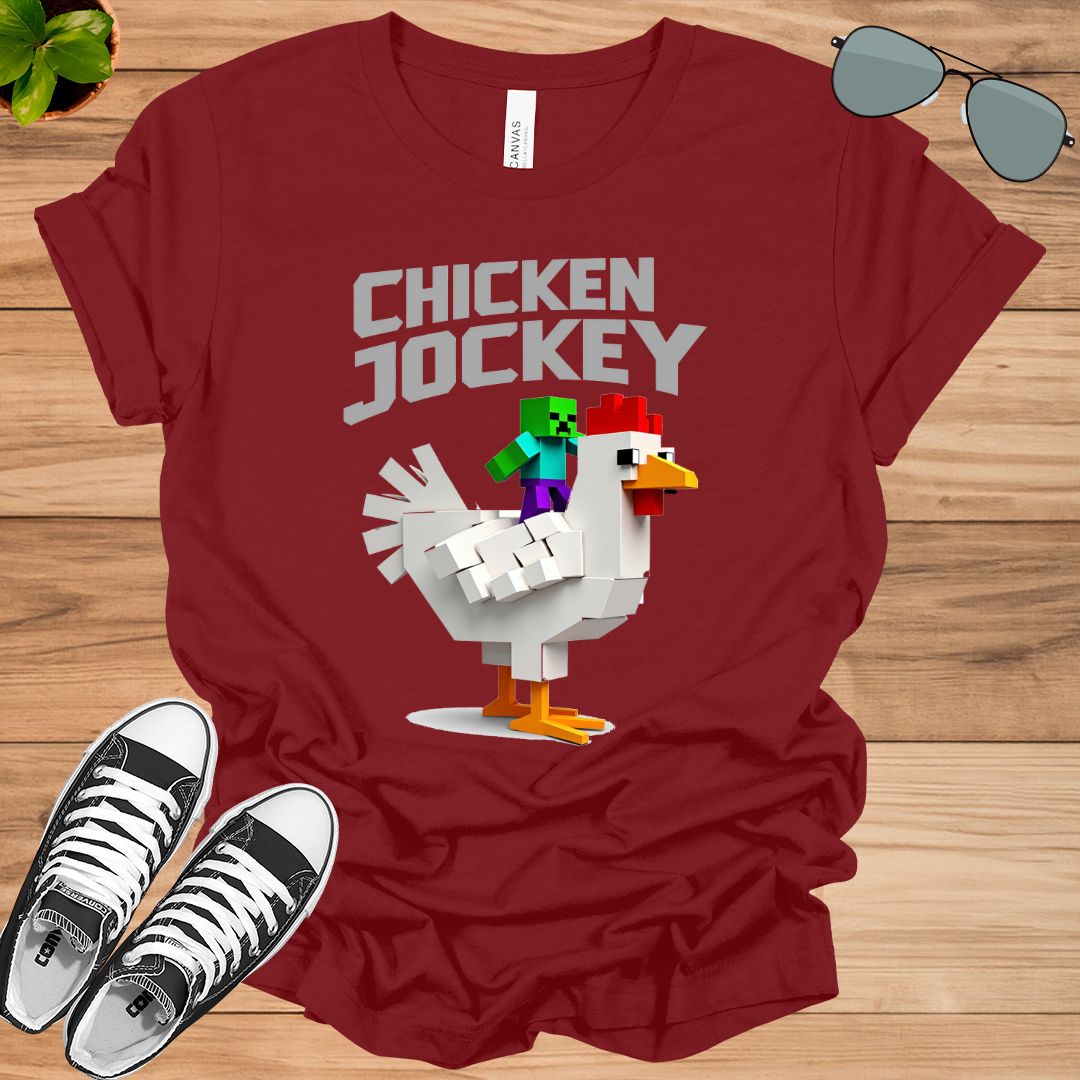 Chicken Jockey Video Game Viral Gamer Meme Unisex t-shirt