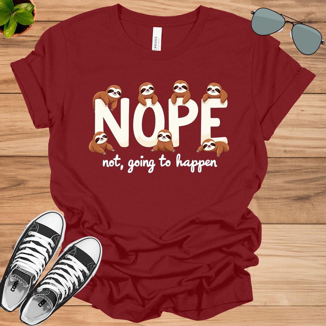 Cute Sloth Nope T-Shirt Lazy Day Shirt Funny Sloth Valentine Gift for her