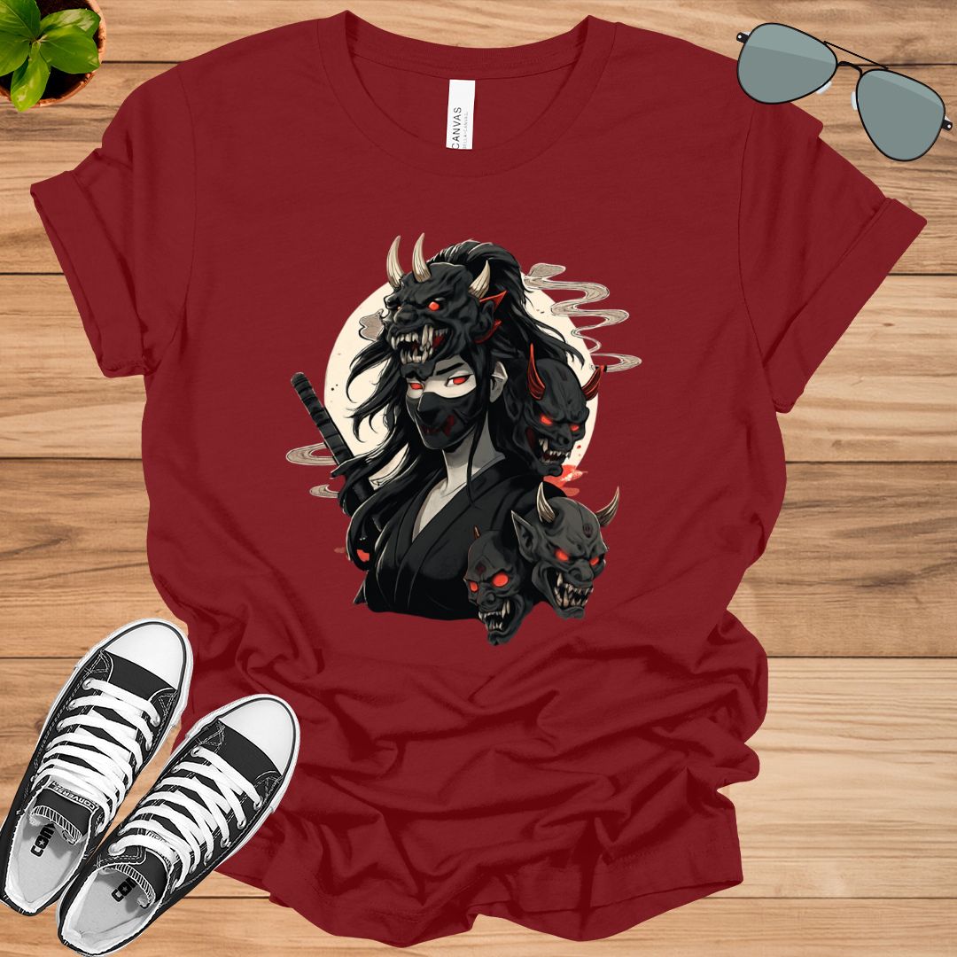 Anime Girl Gothic Waifu Japanese Kawaii Otaku Oni Mask T-Shirt