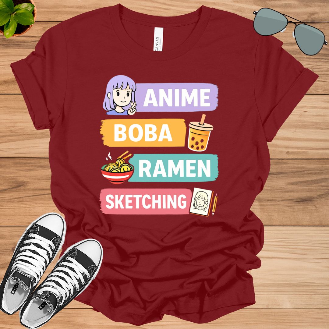 Anime Boba Ramen Sketching Unisex t-shirt
