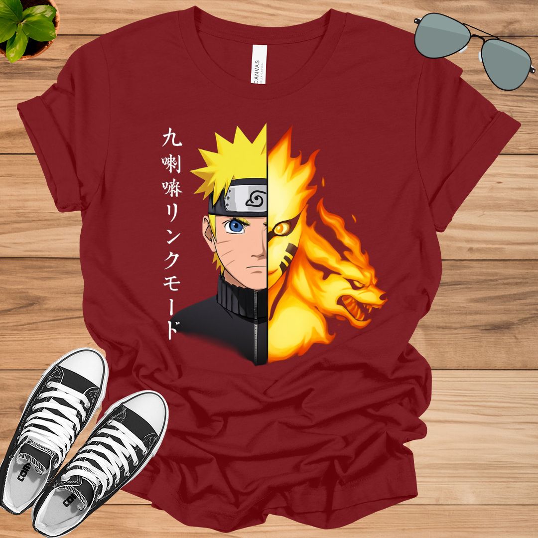 Naruto Kurama Link Mode T-Shirt  Anime Graphic Tee