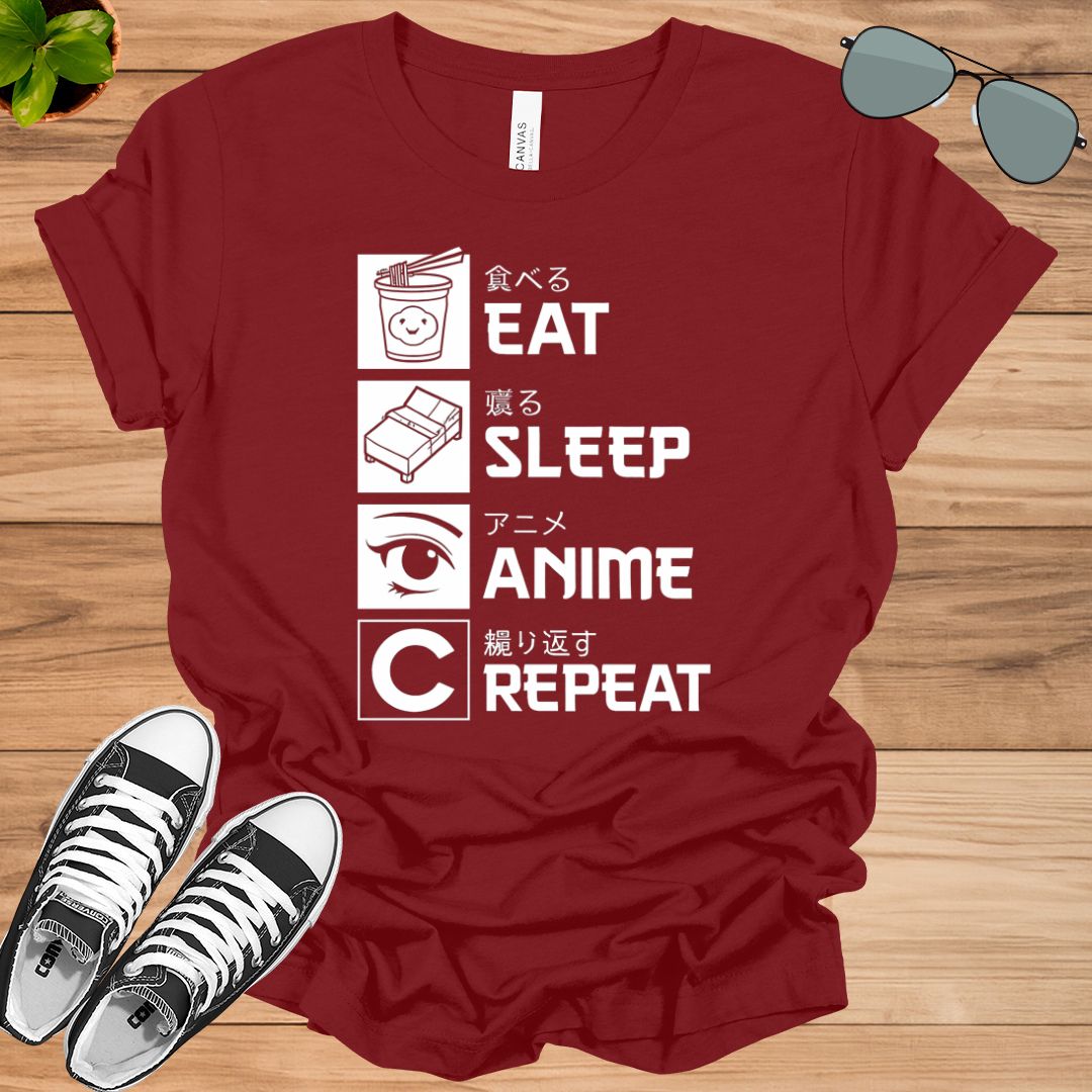 Eat Sleep Anime Repeat – Manga Lovers Unisex t-shirt
