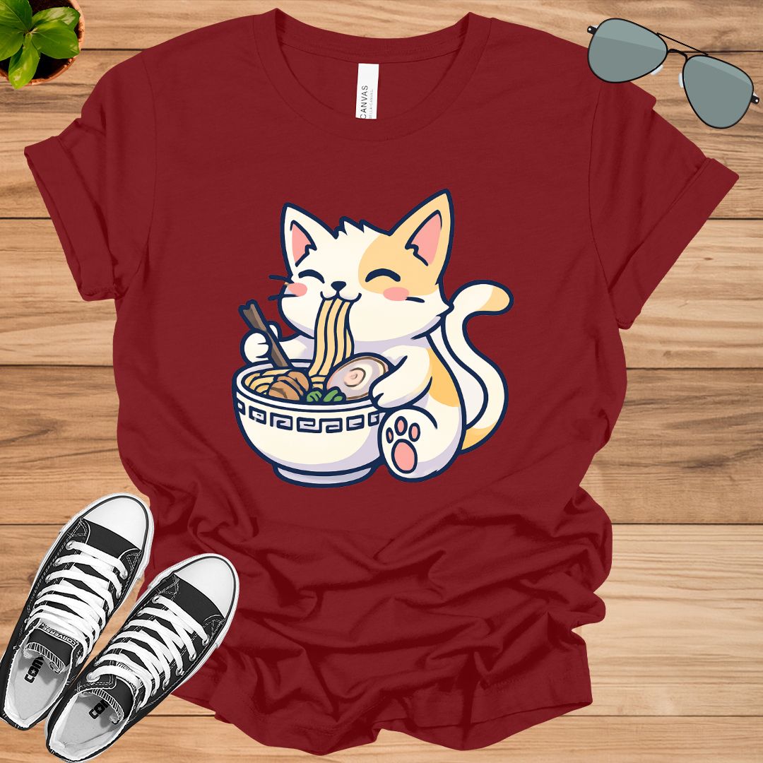 Ramen Cat Kawaii Anime Japanese Neko T-Shirt