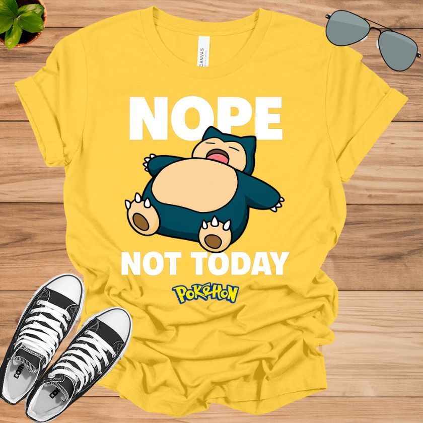 Pokémon Snorlax T-Shirt | Nope Not Today Funny Anime Tee