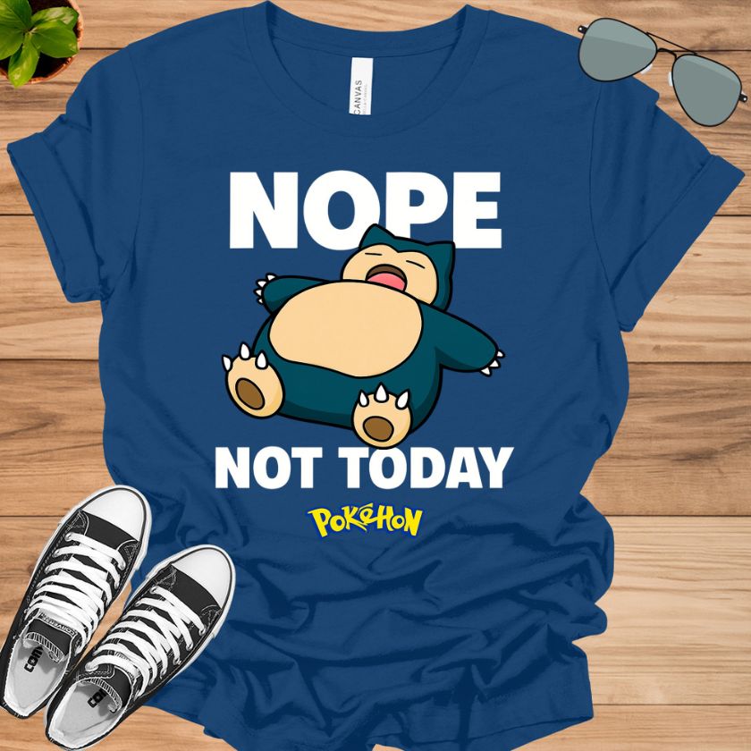 Pokémon Snorlax T-Shirt | Nope Not Today Funny Anime Tee