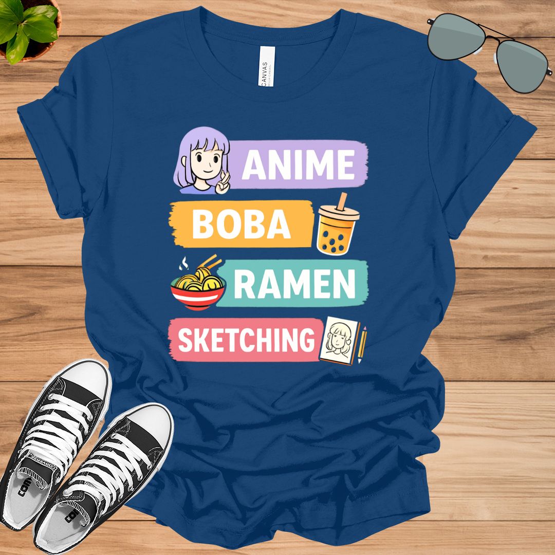 Anime Boba Ramen Sketching Unisex t-shirt