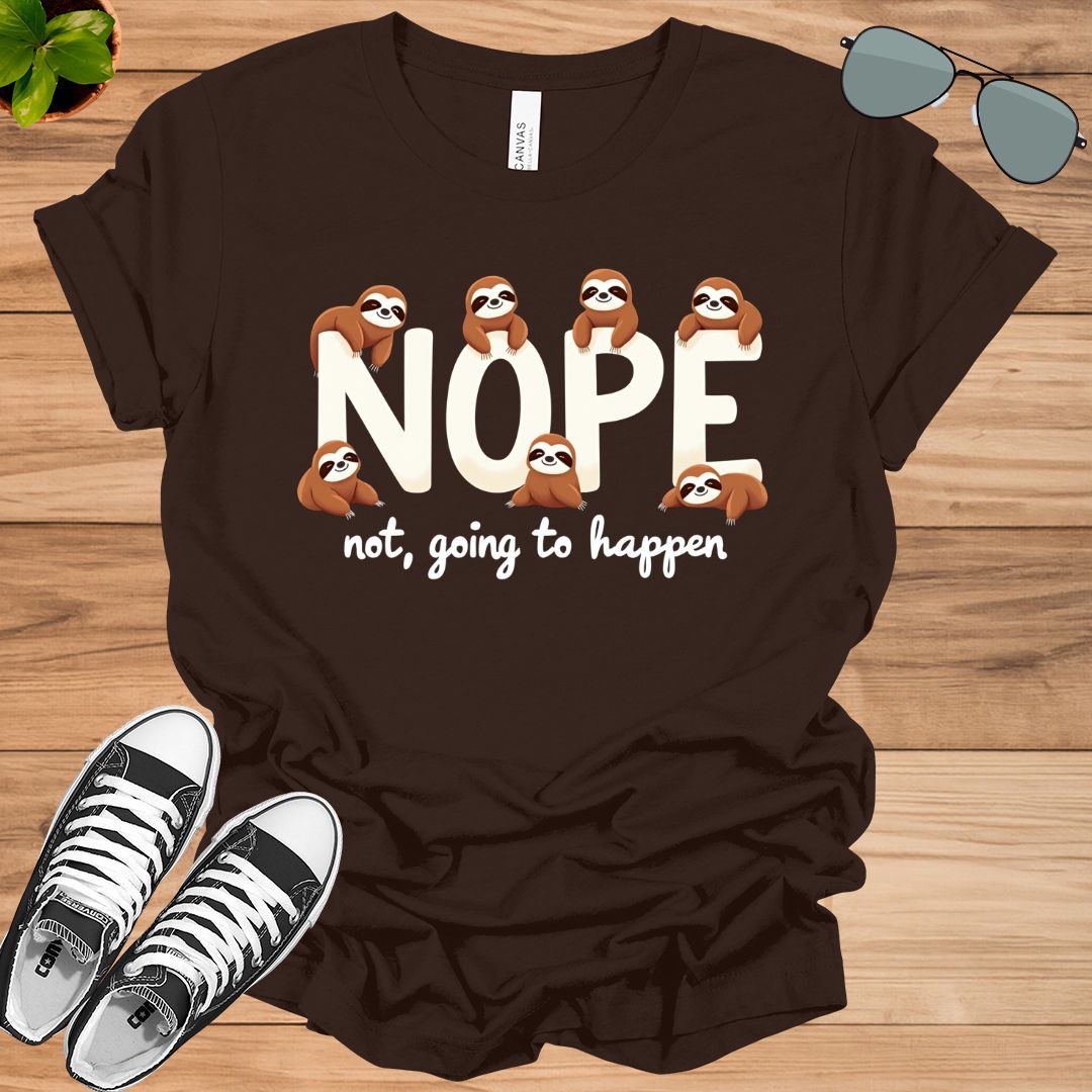 Cute Sloth Nope T-Shirt Lazy Day Shirt Funny Sloth Valentine Gift for her