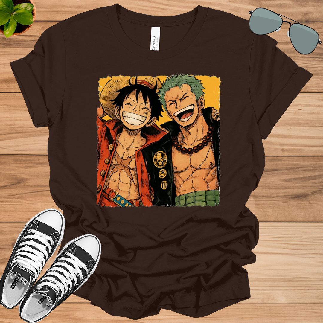 One Piece Luffy &amp; Zoro Men’s Printed T-Shirt