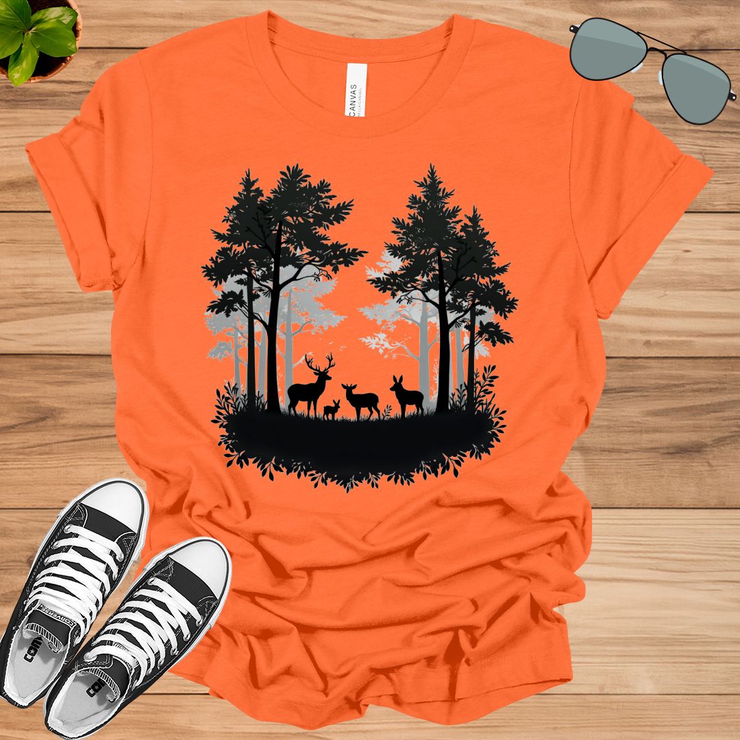 Nature Forest Deer, Double Exposure Deer Tee, Nature Tee, Unisex T-Shirt