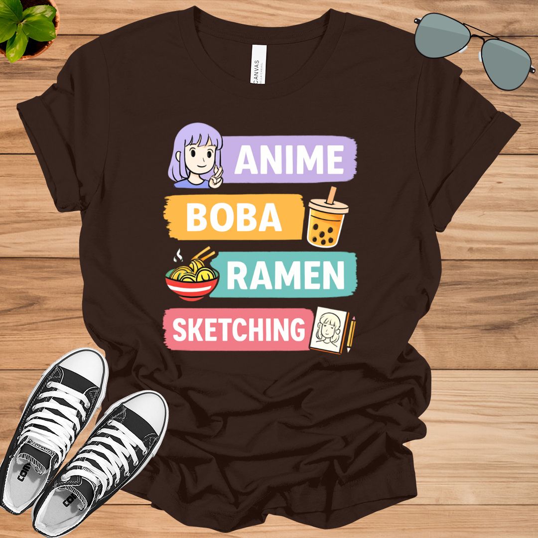 Anime Boba Ramen Sketching Unisex t-shirt