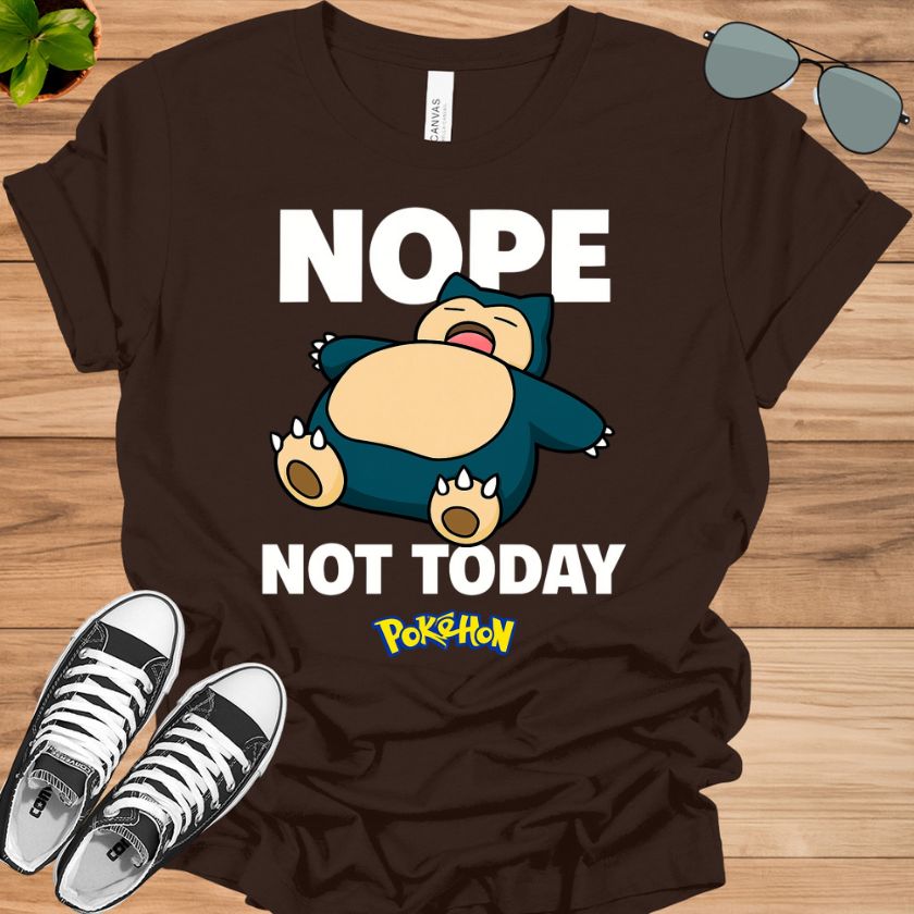 Pokémon Snorlax T-Shirt | Nope Not Today Funny Anime Tee