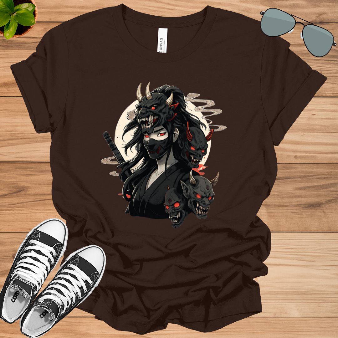 Anime Girl Gothic Waifu Japanese Kawaii Otaku Oni Mask T-Shirt
