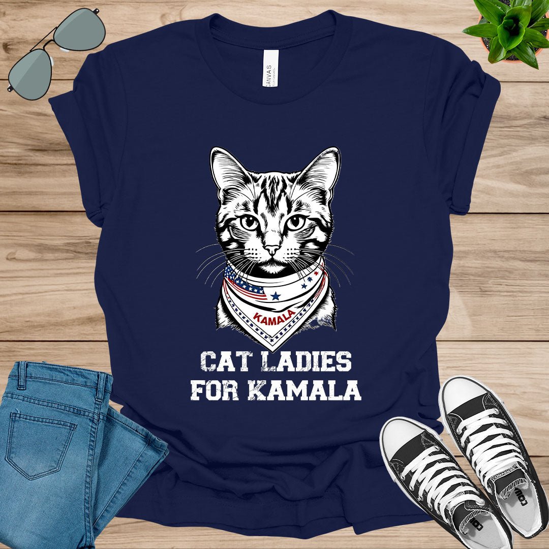 Cat Ladies for Kamala Funny Cat 2024 President Kamala Harris Unisex t shirt tee1spread