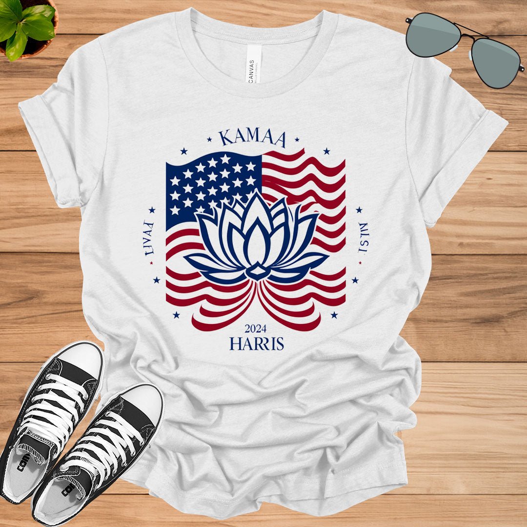 Lotus For Potus Shirt Vintage, Harris Shirt, Kamala Harris Shirt, Vote For Harris, USA Flag Unisex t - shirt - tee1spread