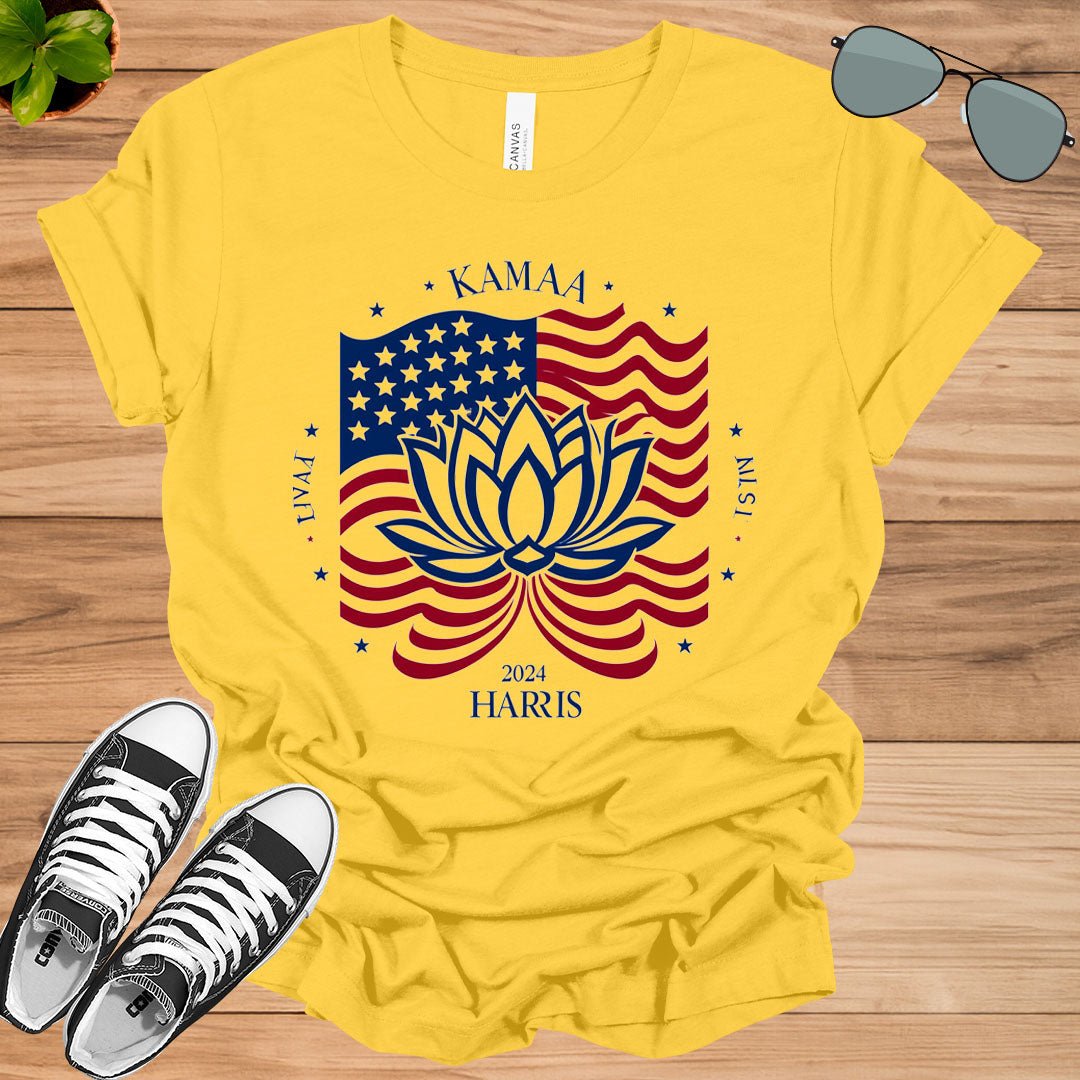 Lotus For Potus Shirt Vintage, Harris Shirt, Kamala Harris Shirt, Vote For Harris, USA Flag Unisex t - shirt - tee1spread